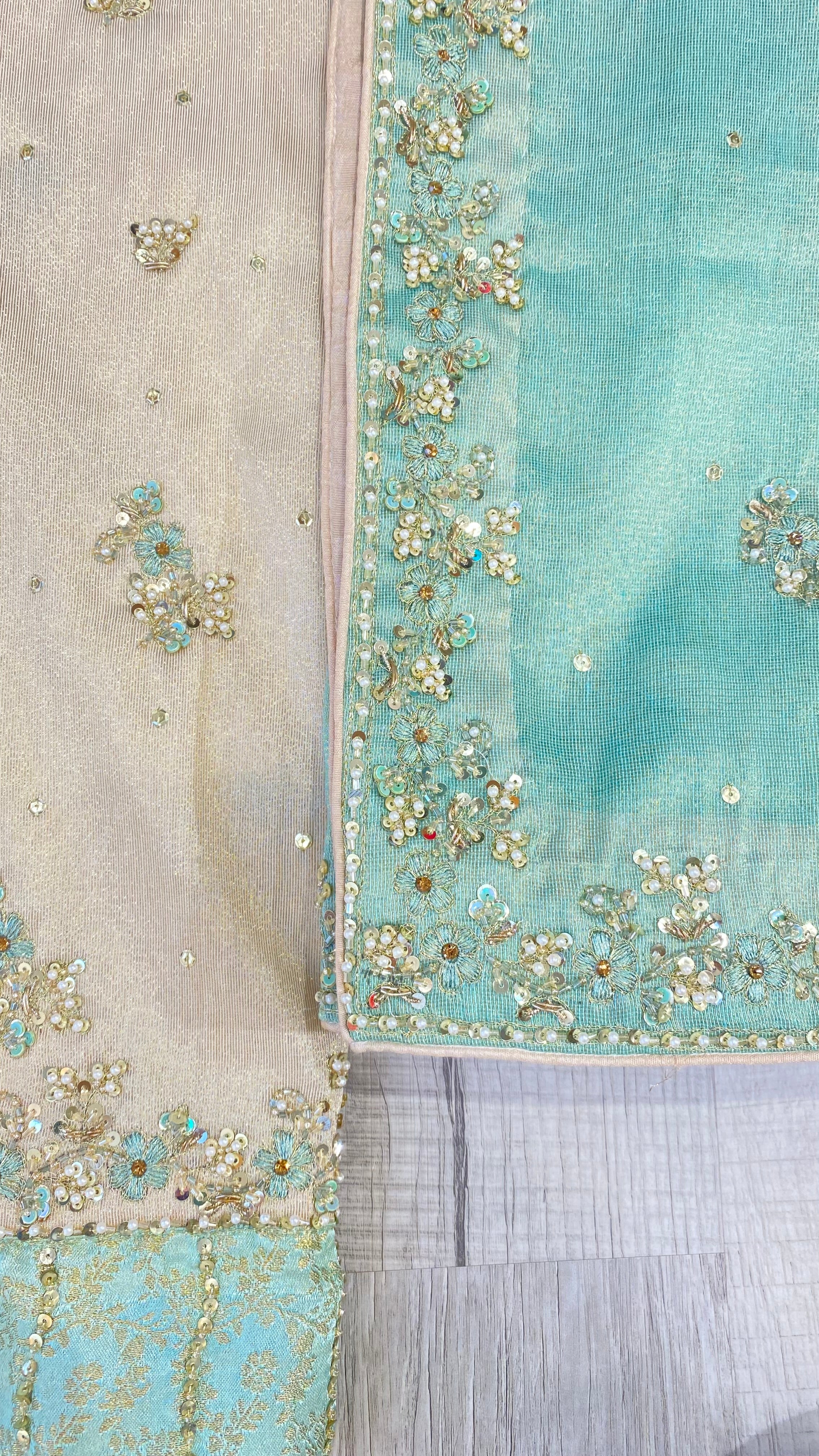 Golden and mint green jori