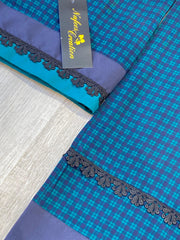 Blue and teal checks