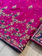 Fushcia pink with navy
