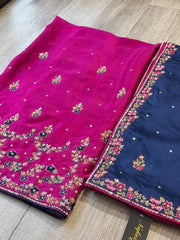 Fushcia pink with navy
